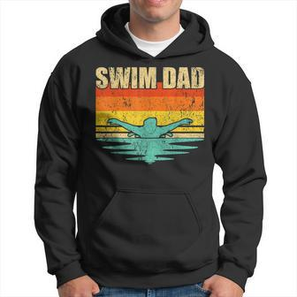 Mens Vintage Style Swimming Lover Swimmer Swim Dad Fathers Day Hoodie - Seseable