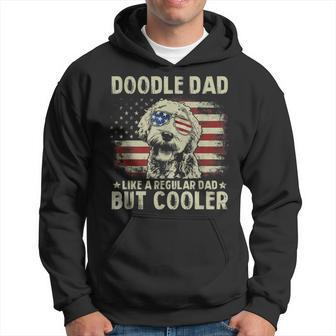 Mens Vintage Usa Flag Goldendoodle Doodle Dad Fathers Day Men Hoodie - Seseable