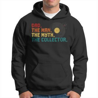 Mens Vinyl Dad Man Myth The Retro Record Collector Vintage Music Hoodie - Seseable