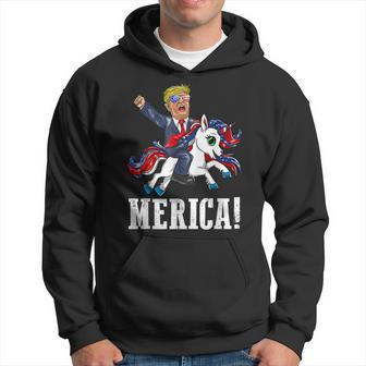 Merica Flag Sunglasses Unicorn Trump America First Men Hoodie - Thegiftio UK