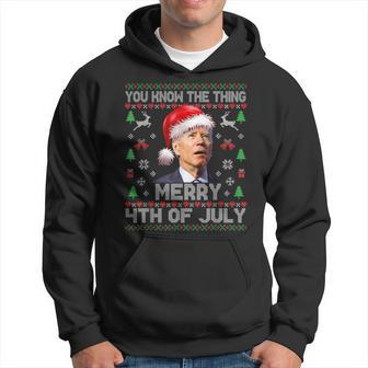 Merry 4Th Of July You Know The Thing Santa Biden Christmas Men Hoodie - Thegiftio UK