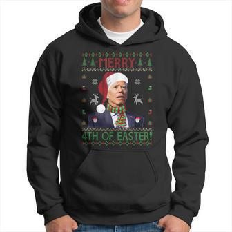 Merry 4Th Of Easter Funny Joe Biden Christmas Ugly Sweater V8 Men Hoodie Graphic Print Hooded Sweatshirt - Seseable