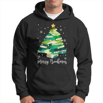 Merry Bookmas Books Pine Tree Funny Reading Lover Christmas V2 Men Hoodie Graphic Print Hooded Sweatshirt - Seseable