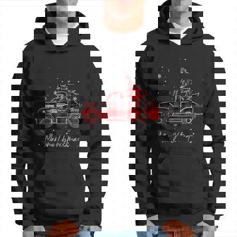 Merry Christmas Buffalo Truck Tree Red Plaid Family Matching Hoodie - Monsterry