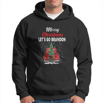 Merry Christmas Lets Go Brandon Red Truck Christmas Tree Hoodie - Monsterry DE