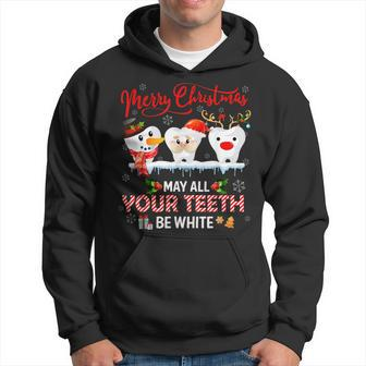 Merry Christmas May All Your Th Be White Dental Hygienist V2 Men Hoodie - Thegiftio UK