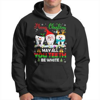 Merry Christmas May All Your Th Be White Dentist Dental Men Hoodie - Thegiftio UK