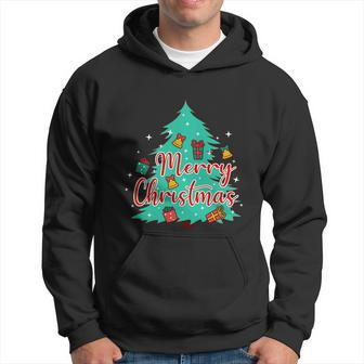 Merry Christmas Retro Christmas Tree Santa Claus Xmas Goodies Groovy Plus Size Hoodie - Monsterry CA