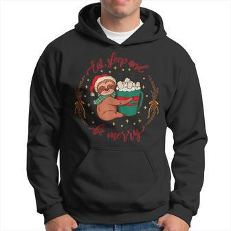 Merry Christmas Sloth Eat Sleep And Be Merry Holiday Men Hoodie - Thegiftio UK
