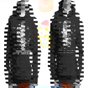 Merry Corgmas Xmas Pajamas Corgi Christmas Nerdy Dog Gifts Men Hoodie Graphic Print Hooded Sweatshirt - Thegiftio
