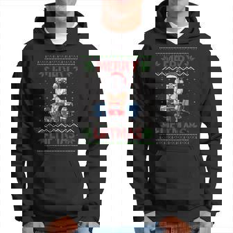 Merry Liftmas Ugly Christmas Santa Claus Gym Workout Gifts V4 Men Hoodie Graphic Print Hooded Sweatshirt - Thegiftio