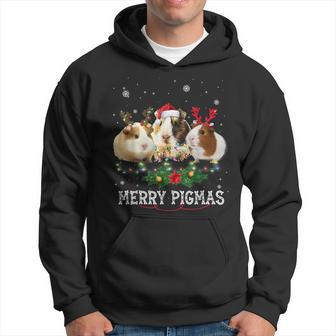 Merry Pigmas Merry Christmas Guinea Pig Antlers Lights V2 Men Hoodie - Thegiftio UK