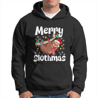 Merry Slothmas Funny Sloth Christmas Xmas Gift Hoodie - Monsterry UK