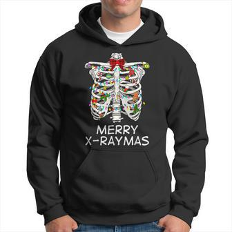 Merry X-Raymas Skeleton Rib Cage Radiology Christmas Men Hoodie - Thegiftio UK