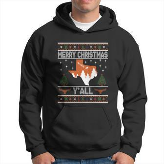 Merry Xmas Yall Texas Ugly Christmas Sweater Gift Hoodie - Monsterry