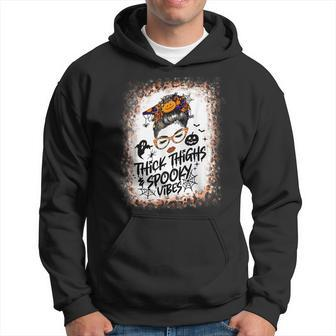 Messy Bun Thick Thighs Spooky Vibes Lady Bleached Halloween V2 Men Hoodie - Thegiftio UK