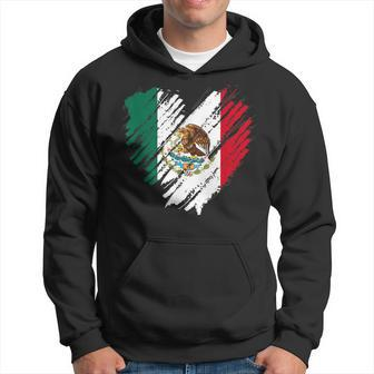 Mexico City Mexican Flag Heart Gift Mexico Hoodie | Mazezy