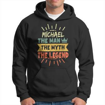 Michael The Man The Myth The Legend Custom Name Men Hoodie Graphic Print Hooded Sweatshirt - Thegiftio UK