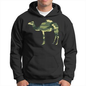 Military Camel Camo Men Print Us Calf Animal Veteran Gift Men Hoodie Graphic Print Hooded Sweatshirt - Seseable
