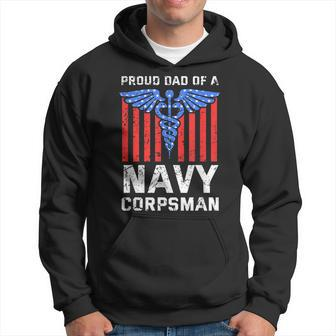 Military Dad Soldier Father Proud Dad Of A Navy Corpsman Dad Hoodie | Mazezy