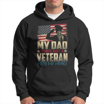 Military Family Veteran Support My Dad Us Veteran My Hero V2 Men Hoodie Graphic Print Hooded Sweatshirt - Seseable