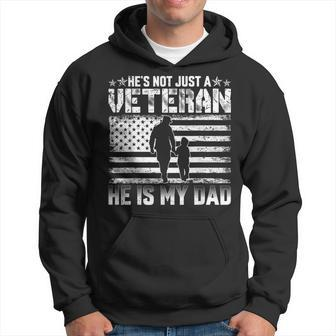 Military Family Veteran Support My Dad Us Veteran Patriotic Hoodie - Seseable