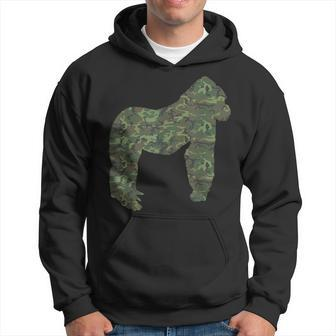 Military Gorilla Camo Print Us Ape Animal Veteran Men Gift Men Hoodie Graphic Print Hooded Sweatshirt - Seseable