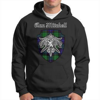 Mitchell Scottish Clan Tartan Lion Sword Crest Men Hoodie - Thegiftio UK