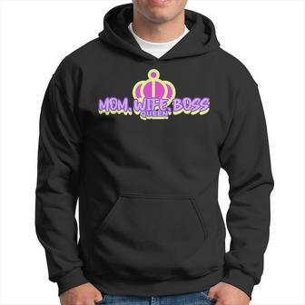 Mom Wife Boss Queen Mompreneur Hustle Men Hoodie Graphic Print Hooded Sweatshirt - Seseable