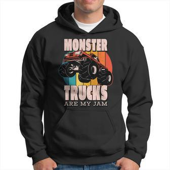 Monster Trucks Are My Jam Funny Engine Retro Monster Truck Hoodie - Seseable