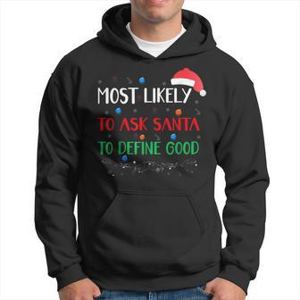 Most Likely To Funny Matching Family Christmas Pjs V2 Men Hoodie Graphic Print Hooded Sweatshirt - Seseable