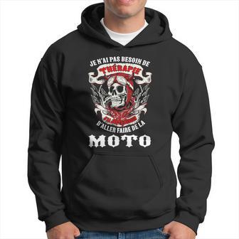 Motorrad-Enthusiasten Hoodie Totenkopf & Ich brauche keine Therapie - Seseable