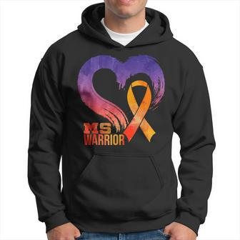 Ms Warrior Heart Multiple Sclerosis Awareness Month Hoodie | Mazezy