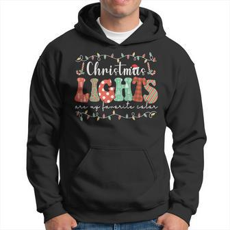 My Favorite Color Is Christmas Lights Happy Holidays Groovy Men Hoodie Graphic Print Hooded Sweatshirt - Thegiftio UK