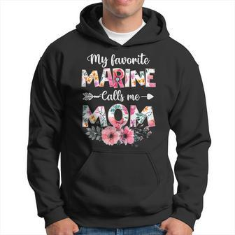My Favorite Marine Calls Me Mom Marine Military Mom Gift For Womens Hoodie | Mazezy