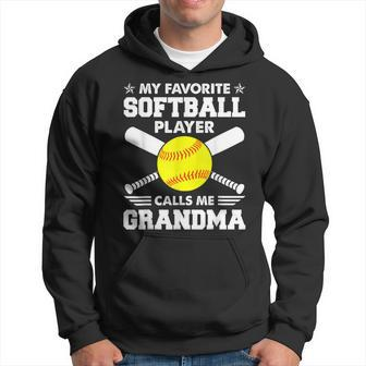 My Favorite Softball Player Calls Me Grandma Funny Hoodie | Mazezy