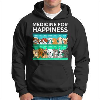 My Medicine For Happiness Called Dogs Every Day Dog Lover Hoodie | Mazezy UK