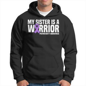 My Sister Is A Warrior Nicu Prematurity Awareness Men Hoodie Graphic Print Hooded Sweatshirt - Seseable