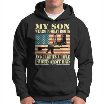 My Son Wears Combat Boots Proud Army Dad Military Father Gift For Mens Hoodie | Mazezy