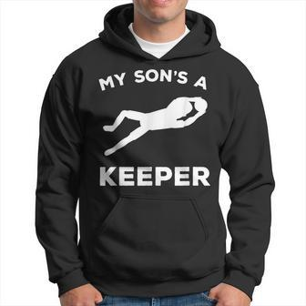 My Sons A Keeper For Soccer Moms And Dads Men Hoodie Graphic Print Hooded Sweatshirt - Seseable