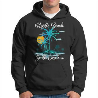 Myrtle Beach South Carolina Beach Summer Surfing Palm Trees Hoodie | Mazezy