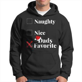Naughty Nice Dads Favorite Christmas Pajama Holiday T Men Hoodie Graphic Print Hooded Sweatshirt - Seseable