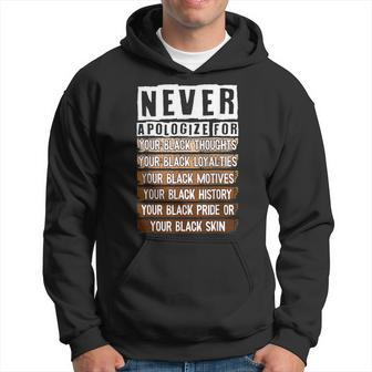 Never Apologize Black History Month Blm Melanin Pride Afro Hoodie - Seseable