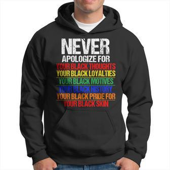 Never Apologize Black History Month Blm Melanin Pride Afro V3 Hoodie - Seseable