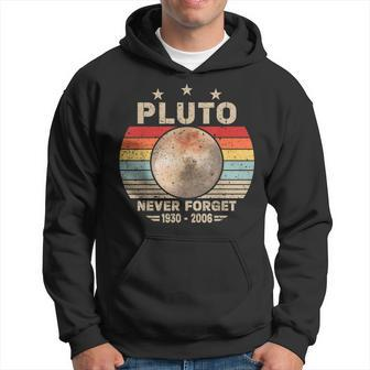 Never Forget Pluto Retro Nerdy Astronomy Space Science Hoodie | Mazezy