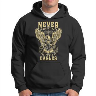 Never Underestimate The Power Of Eagles Personalized Last Name Hoodie | Seseable UK