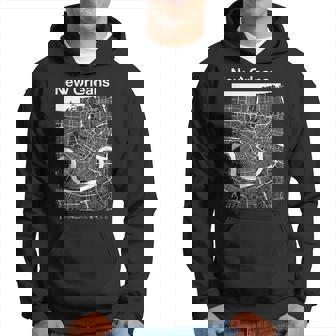New Orleans Louisiana Vintage Style Home City Street Map Men Hoodie Graphic Print Hooded Sweatshirt - Thegiftio