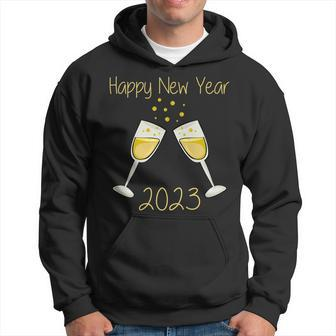 New Years Eve With Champagne Toast Happy New Year 2023 Men Hoodie Graphic Print Hooded Sweatshirt - Seseable
