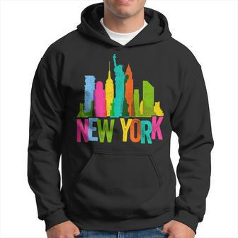 New York Skyline Heartbeat Statue Of Liberty I Love New York Men Hoodie Graphic Print Hooded Sweatshirt - Thegiftio UK