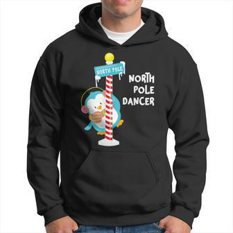 North Pole Dancer Penguin Funny Christmas Men Hoodie Graphic Print Hooded Sweatshirt - Seseable